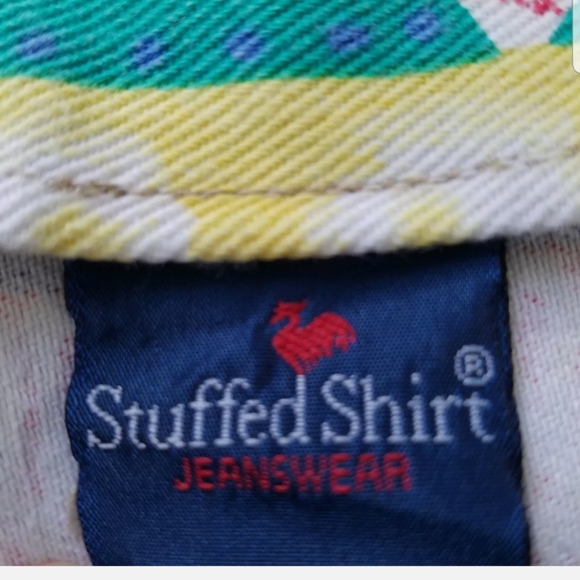 VTG Stuffed Shirt Jeanswear Denim Women Vest Size M Tribal Aztec Colorful - Picture 3 of 8